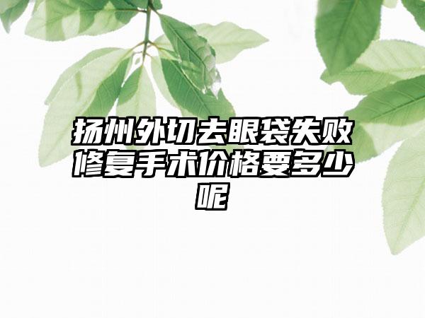 扬州外切去眼袋失败修复手术价格要多少呢