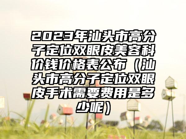 2023年汕头市高分子定位双眼皮美容科价钱价格表公布（汕头市高分子定位双眼皮手术需要费用是多少呢）