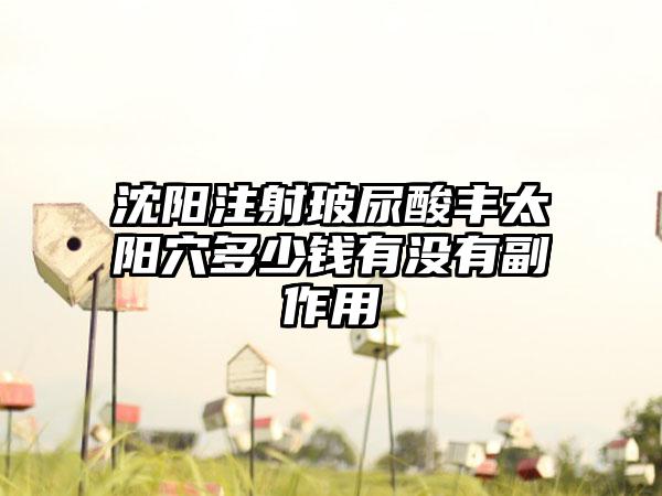 沈阳注射玻尿酸丰太阳穴多少钱有没有副作用