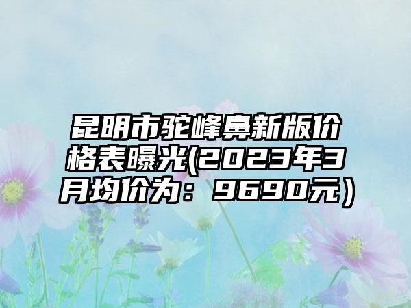 昆明市驼峰鼻新版价格表曝光(2023年3月均价为：9690元）